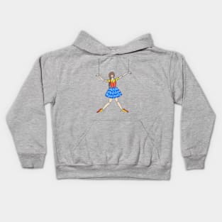 Creepy Puppet Girl Kids Hoodie